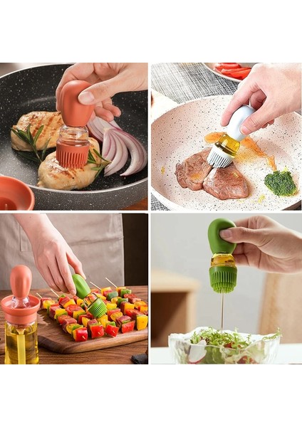 2 Adet Radom Renk Mutfak Silikon Yağı Şişesi Pişirme Barbekü Izgara Yağı Fırça Dağıtıcı Pasta Biftek Yağı Fırçaları Mutfak Pişirme Barbekü Aracı (Yurt Dışından)