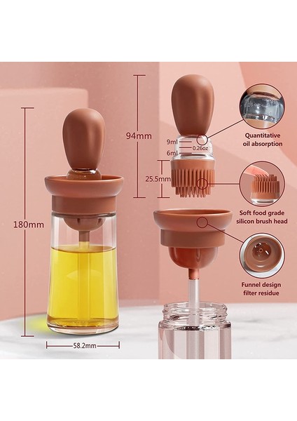 2 Adet Radom Renk Mutfak Silikon Yağı Şişesi Pişirme Barbekü Izgara Yağı Fırça Dağıtıcı Pasta Biftek Yağı Fırçaları Mutfak Pişirme Barbekü Aracı (Yurt Dışından)
