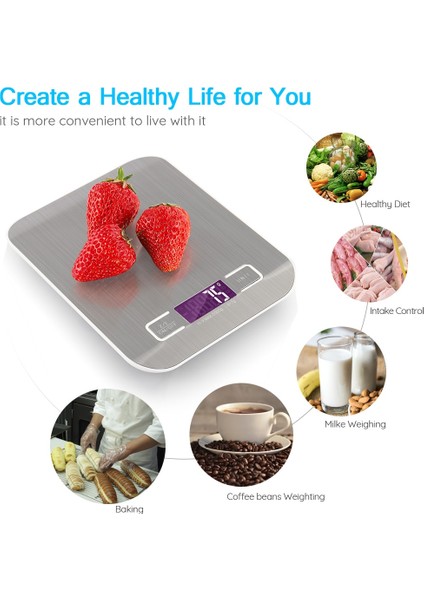 Pembe 5kg 5/10KG Dijital Ölçeği Elektronik USB Şarj Mutfak Terazisi LCD Ekran 1g/0.1oz Hassas Gıda Ölçeği Pişirme Pişirme Ölçme Aracı (Yurt Dışından) fiyatları