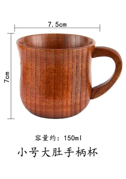 Küçük Göbek Kolu 401-500 ml Ahşap Büyük Göbek Bardak El Yapımı Hünnap Ahşap Saplı Bardak Bira Çay Kahve Süt Su Bardağı Mutfak Bar Drinkware Mutfak Bar Için 1 Pc (Yurt Dışından)