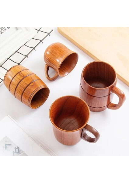 Küçük Göbek Kolu 401-500 ml Ahşap Büyük Göbek Bardak El Yapımı Hünnap Ahşap Saplı Bardak Bira Çay Kahve Süt Su Bardağı Mutfak Bar Drinkware Mutfak Bar Için 1 Pc (Yurt Dışından)