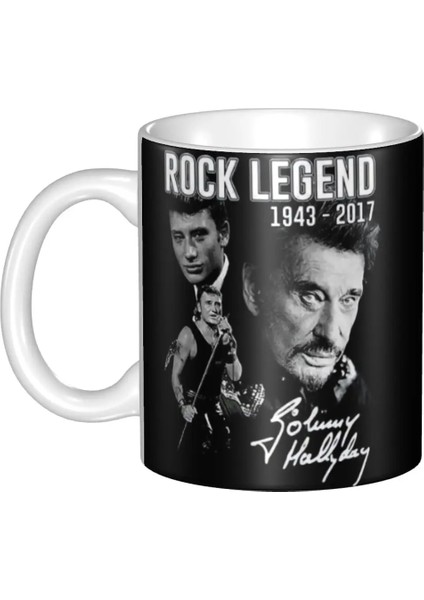 11 301-400 ml Dıy Johnny Hallyday Kaya Seramik Kupa Özelleştirilmiş Şarkıcı Fransız Fransa Kahve Fincanları Yaratıcı Hediye Açık Çalışma Kamp Bardak (Yurt Dışından)