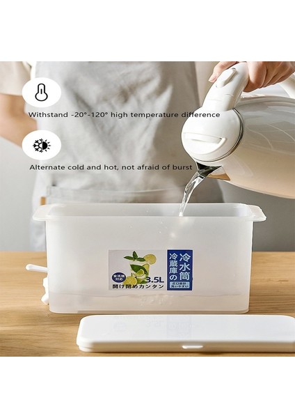 Buz Topu Kalıbı 3.5l Büyük Kapasiteli Soğuk Su Sürahi Soğuk Su Isıtıcısı Buzdolabında Musluklu Buzlu Içecek Dispenseri Buzdolabı ve Tıkaç (Yurt Dışından) modelleri