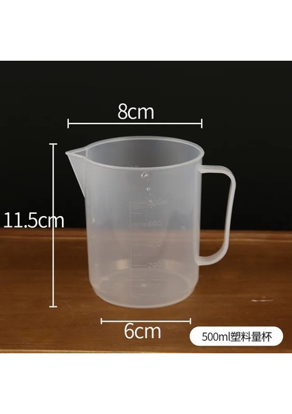 500 ml Plastik Ölçüm Kabı Kapaklı Ölçekli Şeffaf Pişirme Süt Çay Malzemeleri Mutfak Ölçüm Kabı Çok Kapasiteli Kahve Ölçümü (Yurt Dışından)