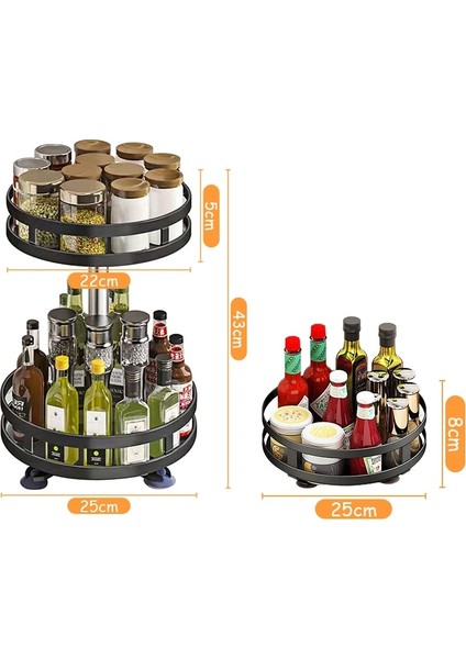 1 Kravat Siyah 360 ° Dönen Baharat Kavanoz Cam Organizatör Çok Fonksiyonlu Baharat Rafı Mutfak Tuz Lezzet Kabı Tatlandırıcı Tank Rafı (Yurt Dışından) modelleri