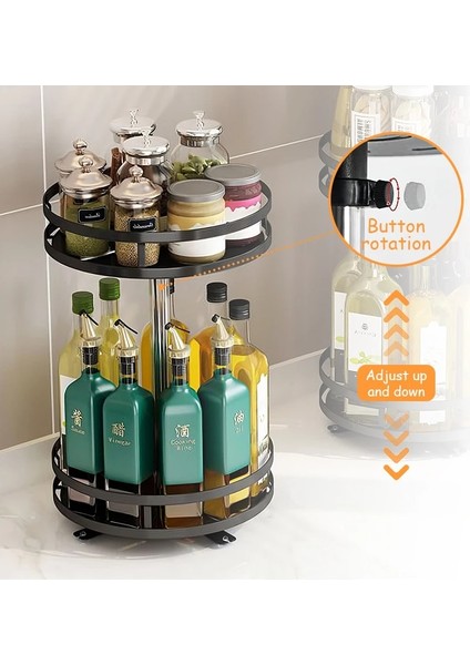 1 Kravat Siyah 360 ° Dönen Baharat Kavanoz Cam Organizatör Çok Fonksiyonlu Baharat Rafı Mutfak Tuz Lezzet Kabı Tatlandırıcı Tank Rafı (Yurt Dışından) indirimleri