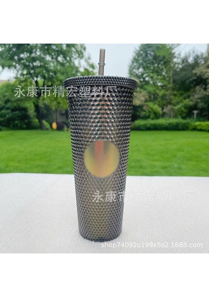 Style-M 550ML Elmas Radyant Saman Kapaklı Bardak 710ML Kişiselleştirilmiş Soğuk Su Bardağı Samanlı Bardak Çift Katmanlı Plastik Durian Kahve Kupa (Yurt Dışından)
