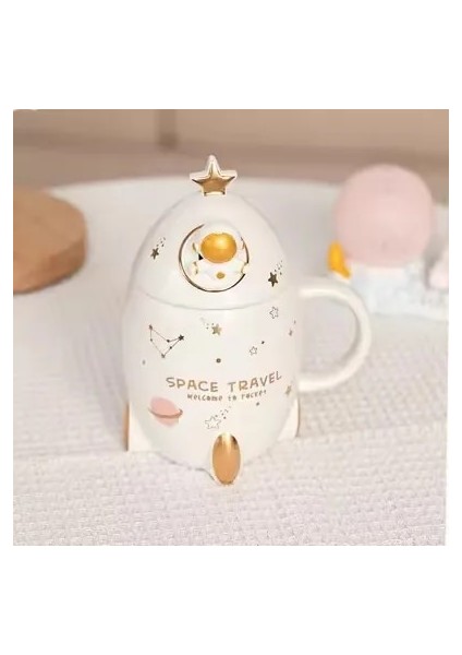 C No Pad 400 ml 400 ml Yaratıcı Sevimli Uzay Güneş Sistemi Seramik Kahve Kupa Çift Cam Karikatür Süt Cam Çocuk Hediye Fincan Noel Hediyesi (Yurt Dışından)