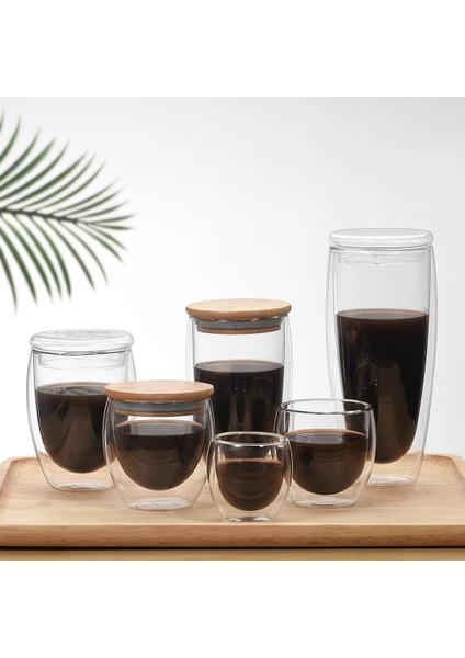 2 Adet 200 ml Kolu Ru Kutusu 2 Adet Isıya Dayanıklı Çift Duvar Cam Bardak Bira Kahve Fincanı Seti El Yapımı Bira Tumbler Kupa Çay Viski Kupalar Şeffaf Drinkware (Yurt Dışından)