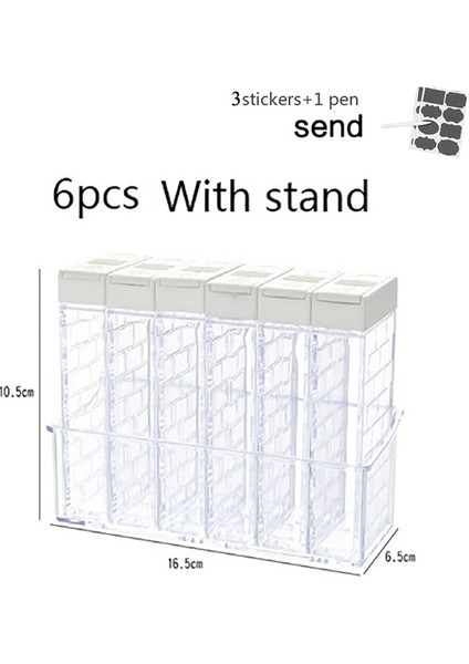 Şeffaf Baharat Kavanoz Seti Tuz ve Biber Baharat Şişesi Renkli Kapaklı Mutfak Çeşni Şişe Saklama Kabı Baharat Rafı (Yurt Dışından)
