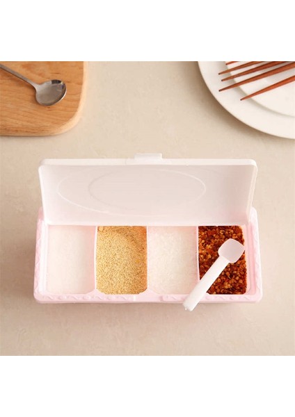 Mavi 4 Izgaralar Baharat Kutusu Çeşni Saklama Kabı Raf Baharat Kavanoz Kaşık Baharat Kutusu Saklama Kavanozları Mutfak Çok Fonksiyonlu Kavanoz (Yurt Dışından) modelleri