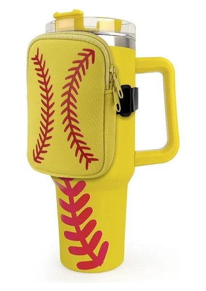 Sarı Softbol Neopren Su Şişesi Kılıfı Stanely Tumbler Için Katı Leopar 20OZ 30OZ 40OZ Kart Anahtar Cep Telefonu Tutucu Şişe Çantası Için Kupalar Bardaklar (Yurt Dışından)
