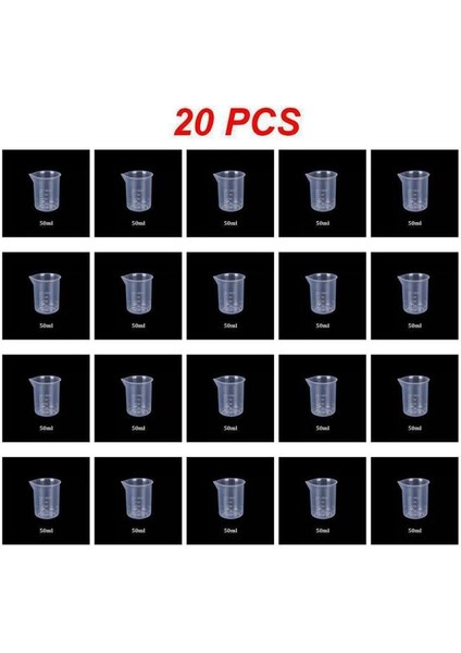 50 ml 20 Adet 10/15/20 Adet Mutfak Pasta Kek Pişirme Aracı Ölçü Fincan Görsel Ölçekli Gıda Sınıfı Plastik Ölçüm Araçları (Yurt Dışından)