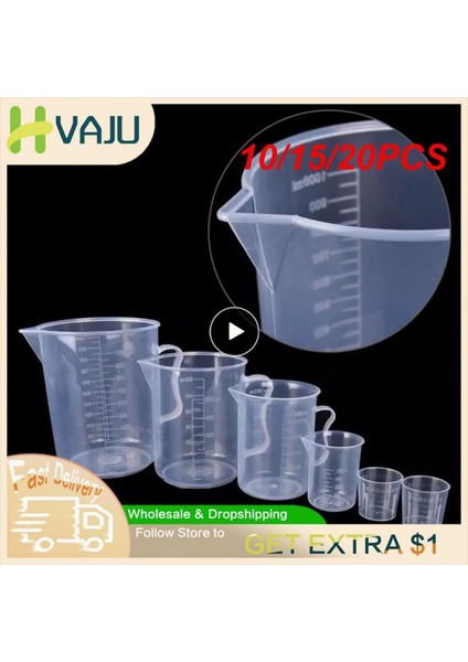 50 ml 20 Adet 10/15/20 Adet Mutfak Pasta Kek Pişirme Aracı Ölçü Fincan Görsel Ölçekli Gıda Sınıfı Plastik Ölçüm Araçları (Yurt Dışından)