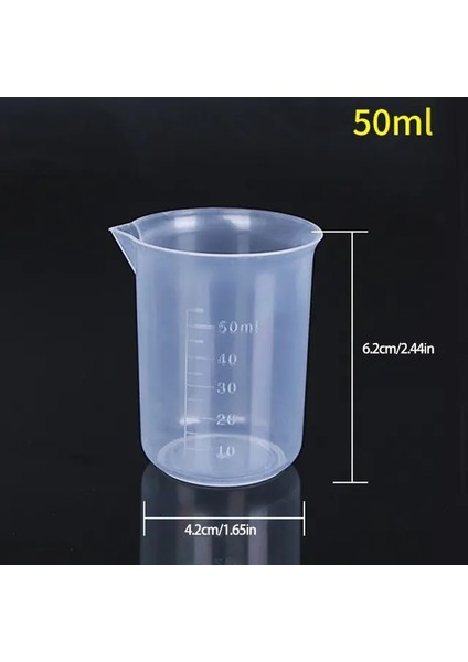 50ML G741 50ML Ölçme Kabı Kalınlaşmış Plastik Ucu Ağız Pişirme Mutfak Terazisi Ölçme Kabı Şeffaf Çift Taraflı Tartı Laboratuvar Fincan (Yurt Dışından)