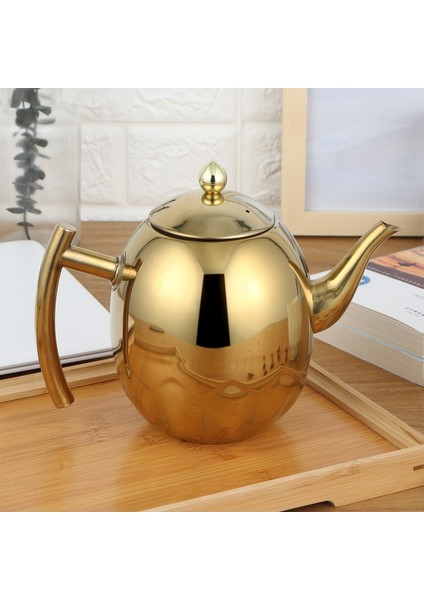 Altın 1.5l Yüksek Kaliteli Paslanmaz Çelik Çaydanlık Cezve Filtresi ile Otel Restoran Indüksiyon Ocak Çay Su Isıtıcısı Su Potu 1l/1.5l (Yurt Dışından)