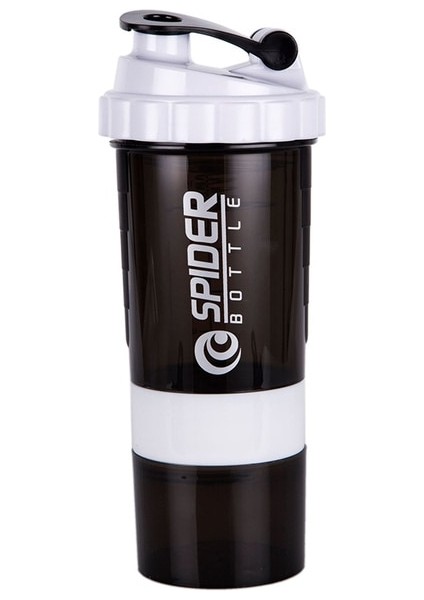 Beyaz 3 Katmanlar Shaker Protein Şişesi Toz Shake Kupası Büyük Kapasiteli Su Şişesi Plastik Karıştırma Kabı Vücut Geliştirme Egzersiz Şişesi (Yurt Dışından)