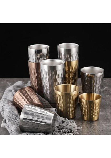 Zımpara 175ML 175-550ML Çift Duvar Yalıtımlı Kahve Fincanları 304 Paslanmaz Çelik Kahve Fincanı Çift Alt Kupa Şarap Gözlük Bira Çay Bardak Kokteyl Bardağı (Yurt Dışından)