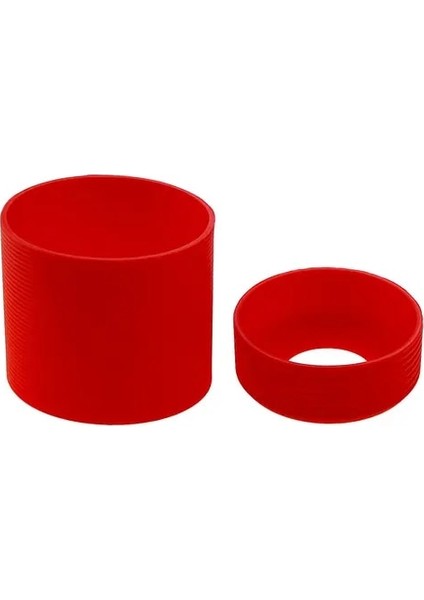 Kırmızı Silikon Dünya 2 Adet/takım 6.5 cm Silikon Bardak Kapağı Çizgili Isı Yalıtımlı Cam Bardak Kol 65 mm Silikon Bardak Alt Kapak (Yurt Dışından)