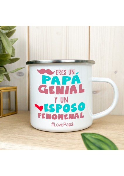 UXH198118-A015WH 360ML Siz Harika Bir Babasınız ve Olağanüstü Bir Kocasınız Orijinal ve Eğlenceli Babalar Günü Hediyeleri Fincan Kahve Çay Emaye Kupa Içecek Su (Yurt Dışından) modelleri
