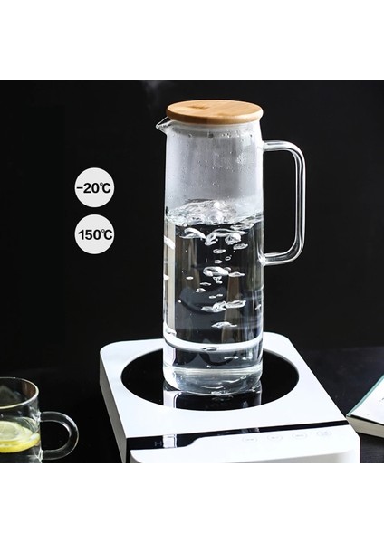 1.2l 1.5l Cam Su Potu Soğuk Su Şişesi Saplı Su Isıtıcısı Şeffaf Isıya Dayanıklı Meyve Suyu Demlik Sürahi Su Sürahisi Su Isıtıcısı (Yurt Dışından)
