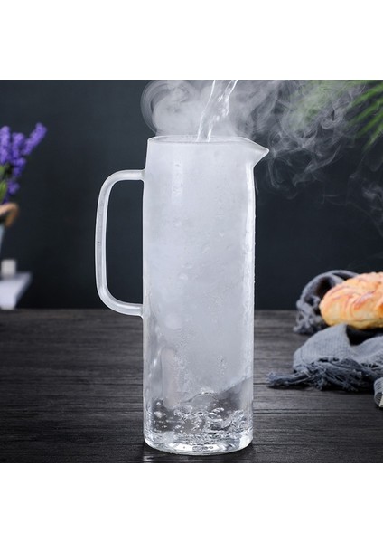 1.2l 1.5l Cam Su Potu Soğuk Su Şişesi Saplı Su Isıtıcısı Şeffaf Isıya Dayanıklı Meyve Suyu Demlik Sürahi Su Sürahisi Su Isıtıcısı (Yurt Dışından)