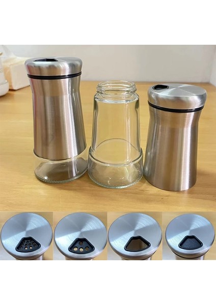 Biber Tuz Biber Püskürtücü 304 Paslanmaz Çelik Baharat Kavanoz Cam Baharat Organizatör Şişe Tuz ve Biber Çalkalayıcılar Mutfak Gereçleri (Yurt Dışından) modelleri