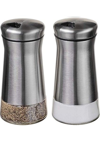 Biber Tuz Biber Püskürtücü 304 Paslanmaz Çelik Baharat Kavanoz Cam Baharat Organizatör Şişe Tuz ve Biber Çalkalayıcılar Mutfak Gereçleri (Yurt Dışından) fırsatları