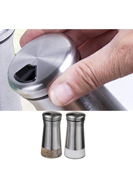 Biber Tuz Biber Püskürtücü 304 Paslanmaz Çelik Baharat Kavanoz Cam Baharat Organizatör Şişe Tuz ve Biber Çalkalayıcılar Mutfak Gereçleri (Yurt Dışından) indirimleri