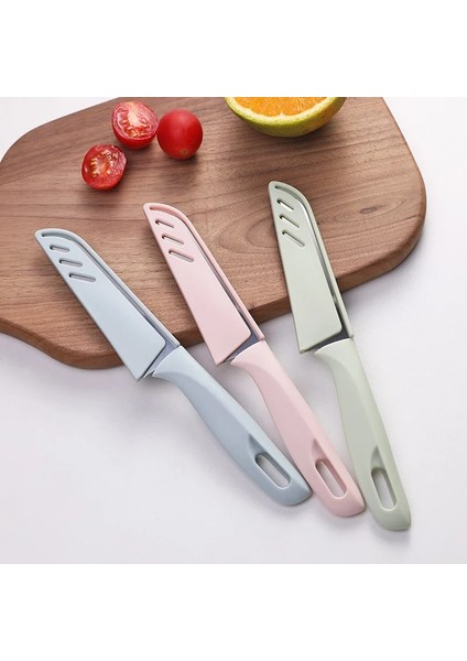 Pembe Paslanmaz Çelik Meyve Bıçağı Ev Kavun Patates Sebze Soyucu Taşınabilir Kazıyıcı Kamp Kesici Mutfak Aracı Aksesuarları (Yurt Dışından)