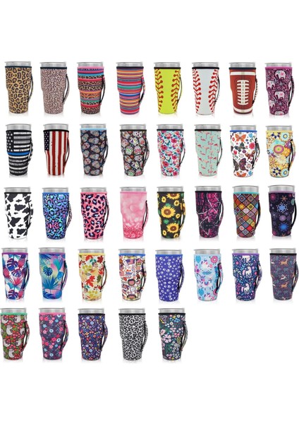 Şeker Kafatası 1 Paket Yeniden Kullanılabilir Buzlu Kahve Kupası Kol Neopren Yalıtımlı Kollu Bardak Kapak Tutucu Fikir 30OZ-32OZ Tumbler Bardak (Yurt Dışından)