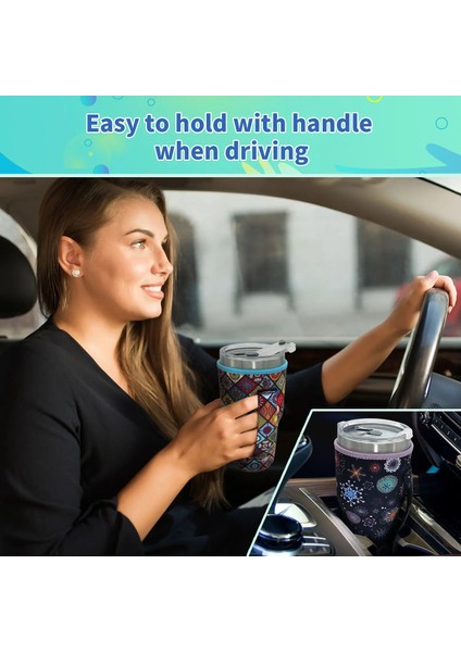 Şeker Kafatası 1 Paket Yeniden Kullanılabilir Buzlu Kahve Kupası Kol Neopren Yalıtımlı Kollu Bardak Kapak Tutucu Fikir 30OZ-32OZ Tumbler Bardak (Yurt Dışından)