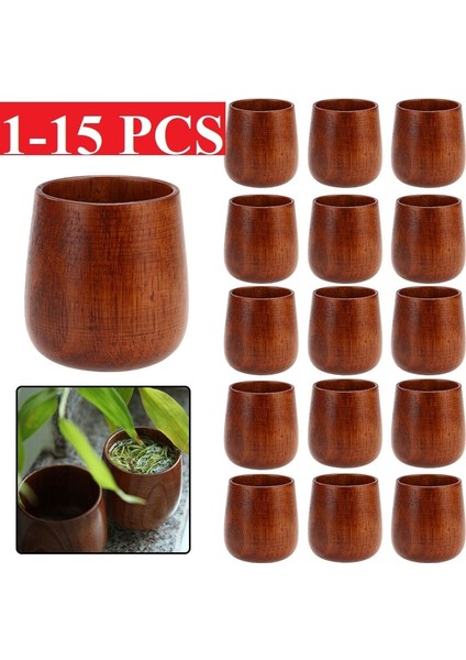 2 Adet 101-200 ml 1-15 Adet Ahşap Bardak Ilkel El Yapımı Doğal Ladin Yüksek Kaliteli Ahşap Bardak Kupa Kahvaltı Bira Süt Drinkware Ürünü (Yurt Dışından)