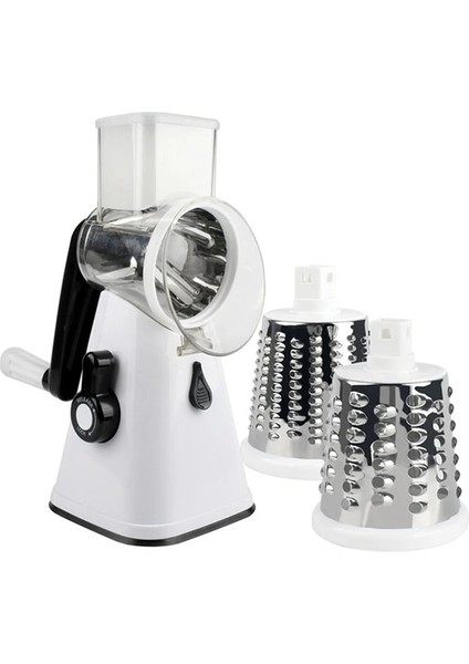 Beyaz 3 In 1 Çok Fonksiyonlu Davul Kesici Dilimleme Döner Rende Mutfak Robotu Havuç Peynir Sebze Parçalayıcı Chopper Mutfak Aracı (Yurt Dışından)