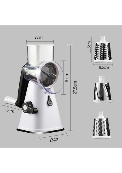 Beyaz 3 In 1 Çok Fonksiyonlu Davul Kesici Dilimleme Döner Rende Mutfak Robotu Havuç Peynir Sebze Parçalayıcı Chopper Mutfak Aracı (Yurt Dışından) fiyatları
