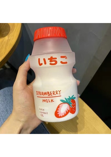 Mat 0.45L 450 ml Yoğurt Plastik Sevimli Su Şişesi Askıları ile Karton Kawaii Tur Meyve Içme Yakult Şekli Süt Taşınabilir Çocuklar/kız/yetişkin (Yurt Dışından)