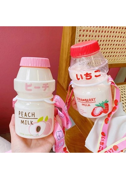 Mat 0.45L 450 ml Yoğurt Plastik Sevimli Su Şişesi Askıları ile Karton Kawaii Tur Meyve Içme Yakult Şekli Süt Taşınabilir Çocuklar/kız/yetişkin (Yurt Dışından)