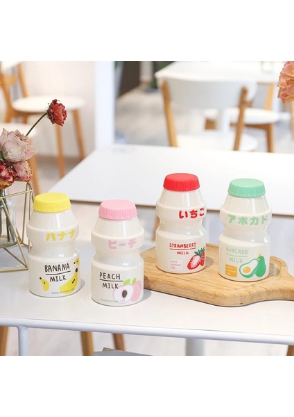 Mat 0.45L 450 ml Yoğurt Plastik Sevimli Su Şişesi Askıları ile Karton Kawaii Tur Meyve Içme Yakult Şekli Süt Taşınabilir Çocuklar/kız/yetişkin (Yurt Dışından)