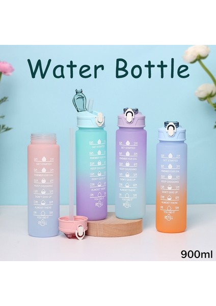 Mor B 900 ml Su Şişesi Taşınabilir Spor Su Şişesi Motivasyon Içme Şişesi Soğuk Su Bardağı Açık Hava Fitness Sporu Için Zaman Işaretleyici ile (Yurt Dışından) fırsatları