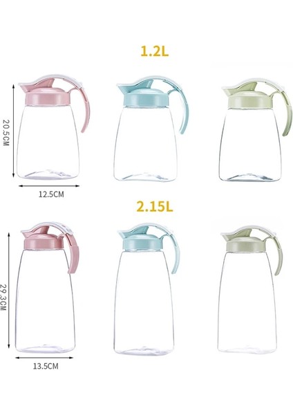 2.15L Mavi Büyük Kapasiteli Su Sürahi Su Isıtıcısı Sürahi Flip Üst Kapaklı Şeffaf Meyve Suyu Kavanoz Buzlu Çay Konteyner Ev Limonata Içecek Sürahi (Yurt Dışından)