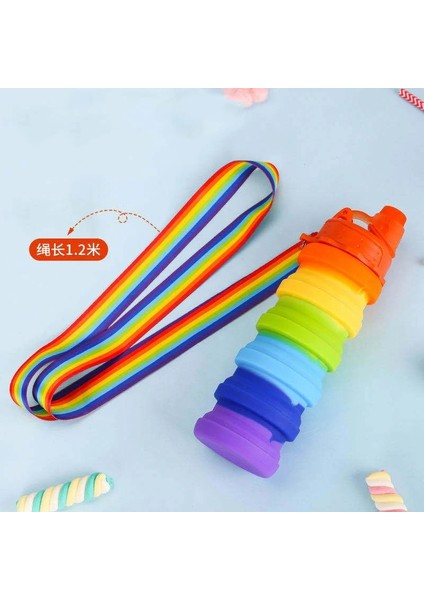 B 500 ml Yaratıcılık Sevimli Su Şişeleri Katlanabilir Kupa Silikon Bardak Spor Sıkılabilir Şişe Açık Taşınabilir Bardak Hediye Için Uzun Halat ile (Yurt Dışından) modelleri