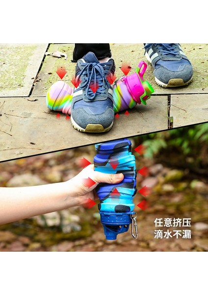 B 500 ml Yaratıcılık Sevimli Su Şişeleri Katlanabilir Kupa Silikon Bardak Spor Sıkılabilir Şişe Açık Taşınabilir Bardak Hediye Için Uzun Halat ile (Yurt Dışından) indirimleri