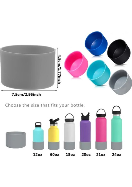 Ordu Yeşil 7.5cm 7.5/9cm Bardak Kapağı Spor Su Şişesi Kapağı Uzay Pot Silikon Kapak Kauçuk Alt Ped 32-40OZ Hidro Şişe Şişesi (Yurt Dışından)