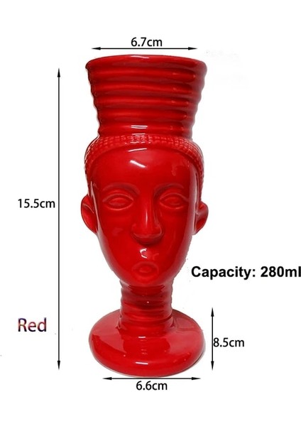 Kırmızı Güzellik 250-570 ml Tiki Kupalar Seramik Hawaiian Luau Parti Kupalar Drinkware, Sevimli Egzotik Kokteyl Bardakları, Tiki Bar (Yurt Dışından)
