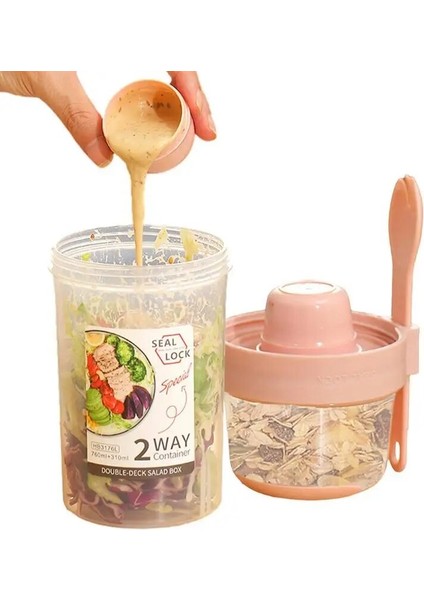 Pembe 870 ml 29/36 Oz Salata Çalkalayıcı Bardak Formda Tutun Salata Yemek Çalkalayıcı Bardak Kapaklı ve Çatallı Tutucu Salata Konteyneri Işçiler Için Işe Gidiş (Yurt Dışından) modelleri