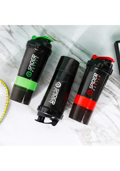 TY500-R 500ML 3 Katlı Su Bardakları Shaker Şişe Protein Tozu Milkshake Bardak Spor Spor Su Bardağı 500ML Su Şişeleri Ilaç Kutusu ile (Yurt Dışından) fiyatları