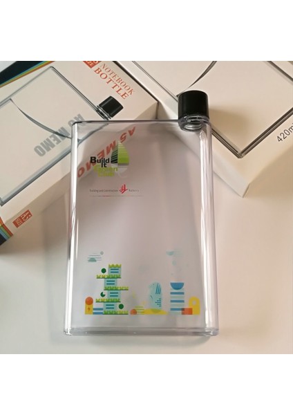 Pembe A5-420ML A5 A6 Kağıt Bardak Botlte Düz Su Şişesi Bpa Ücretsiz Şeffaf Kitap Taşınabilir Kağıt Pedi Su Şişesi Düz Içecekler Su Isıtıcısı Dizüstü Şişe (Yurt Dışından)