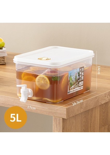 5l A 3.5/4/5l Buzdolabı Soğuk Su Isıtıcısı Musluklu Ev Büyük Kapasiteli Soğuk Su Sürahi Limonata Buzlu Içecek Dispenseri Su Sürahisi (Yurt Dışından)