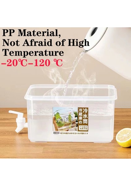 5l A 3.5/4/5l Buzdolabı Soğuk Su Isıtıcısı Musluklu Ev Büyük Kapasiteli Soğuk Su Sürahi Limonata Buzlu Içecek Dispenseri Su Sürahisi (Yurt Dışından)