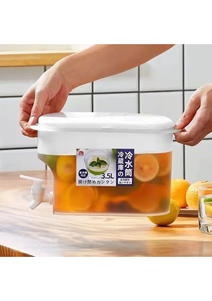 5l A 3.5/4/5l Buzdolabı Soğuk Su Isıtıcısı Musluklu Ev Büyük Kapasiteli Soğuk Su Sürahi Limonata Buzlu Içecek Dispenseri Su Sürahisi (Yurt Dışından)